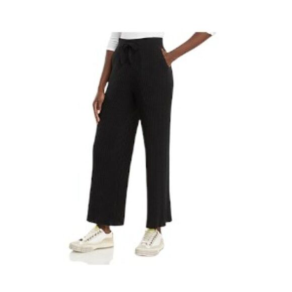 C by Bloomingdale's Ribbed Wide Leg Pants Black XXL NWT (Note) - Picture 1 of 3